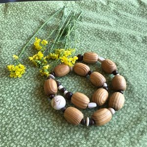 Boho wooden necklace